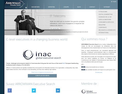 site web arrowman executive search