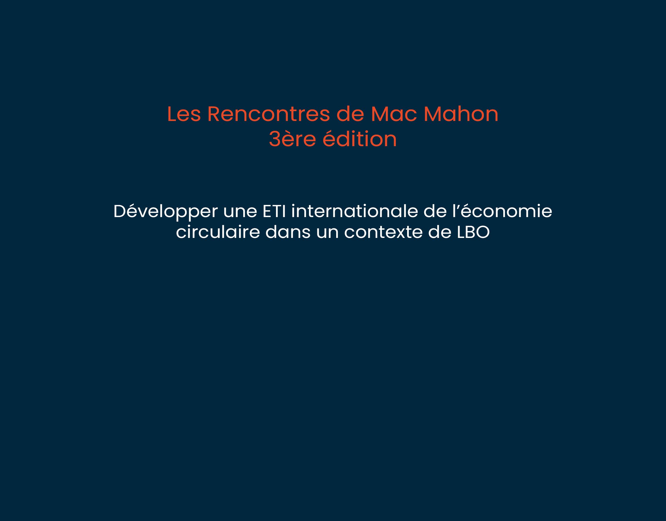 3ème édition “Les Rencontres de Mac Mahon”